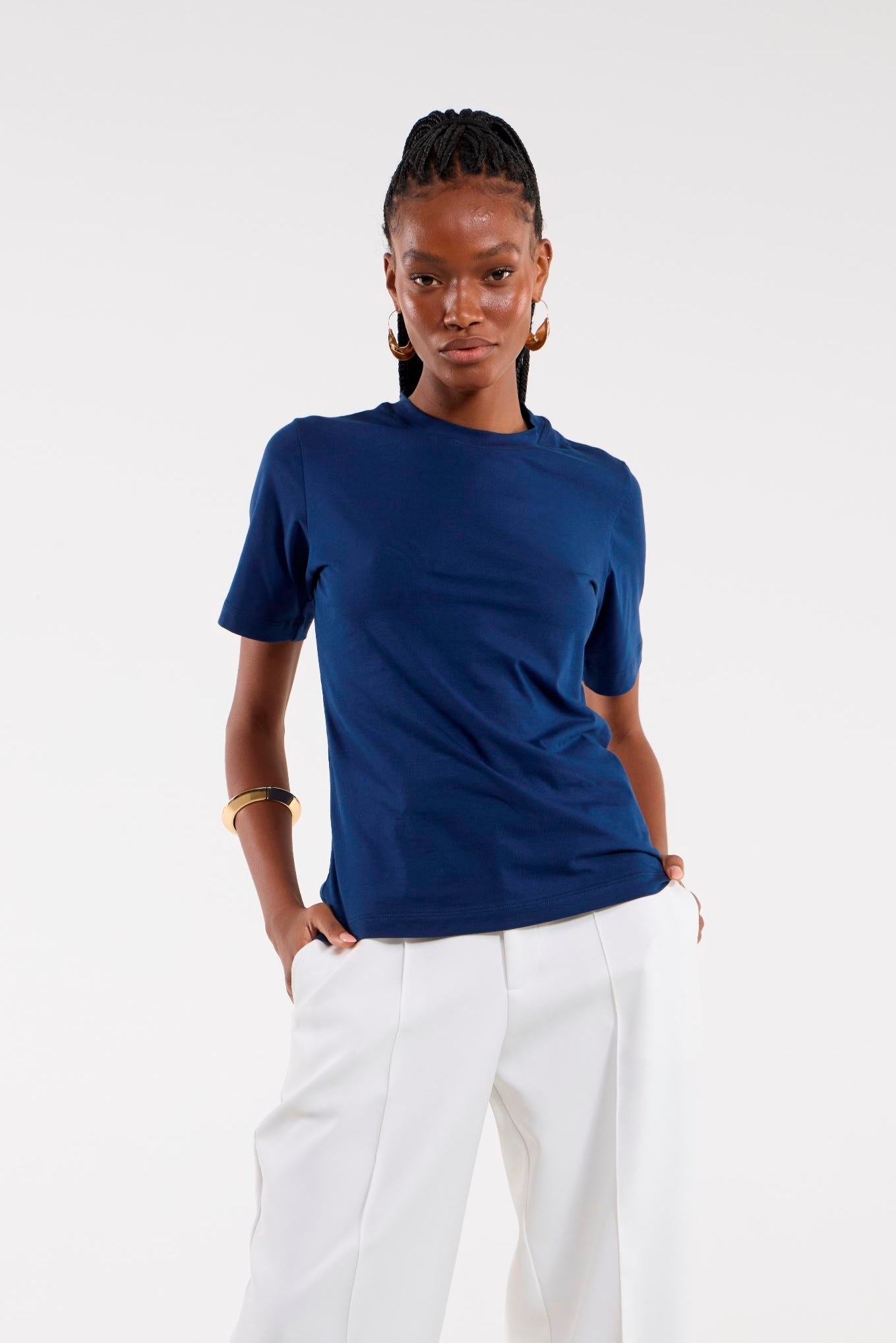 Camiseta Le Quo Gola U Marinho