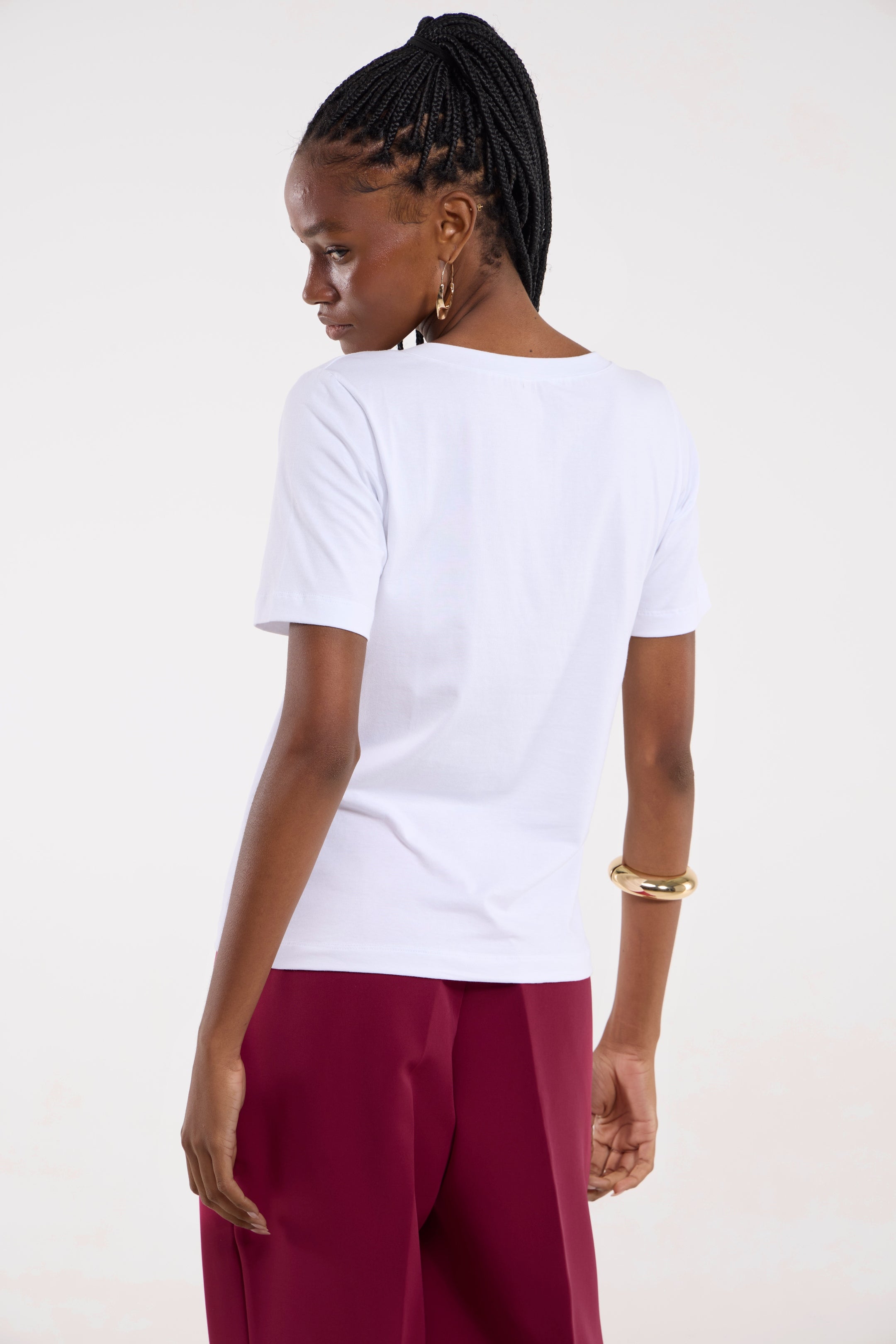 Camiseta Le Quo Gola V Branca