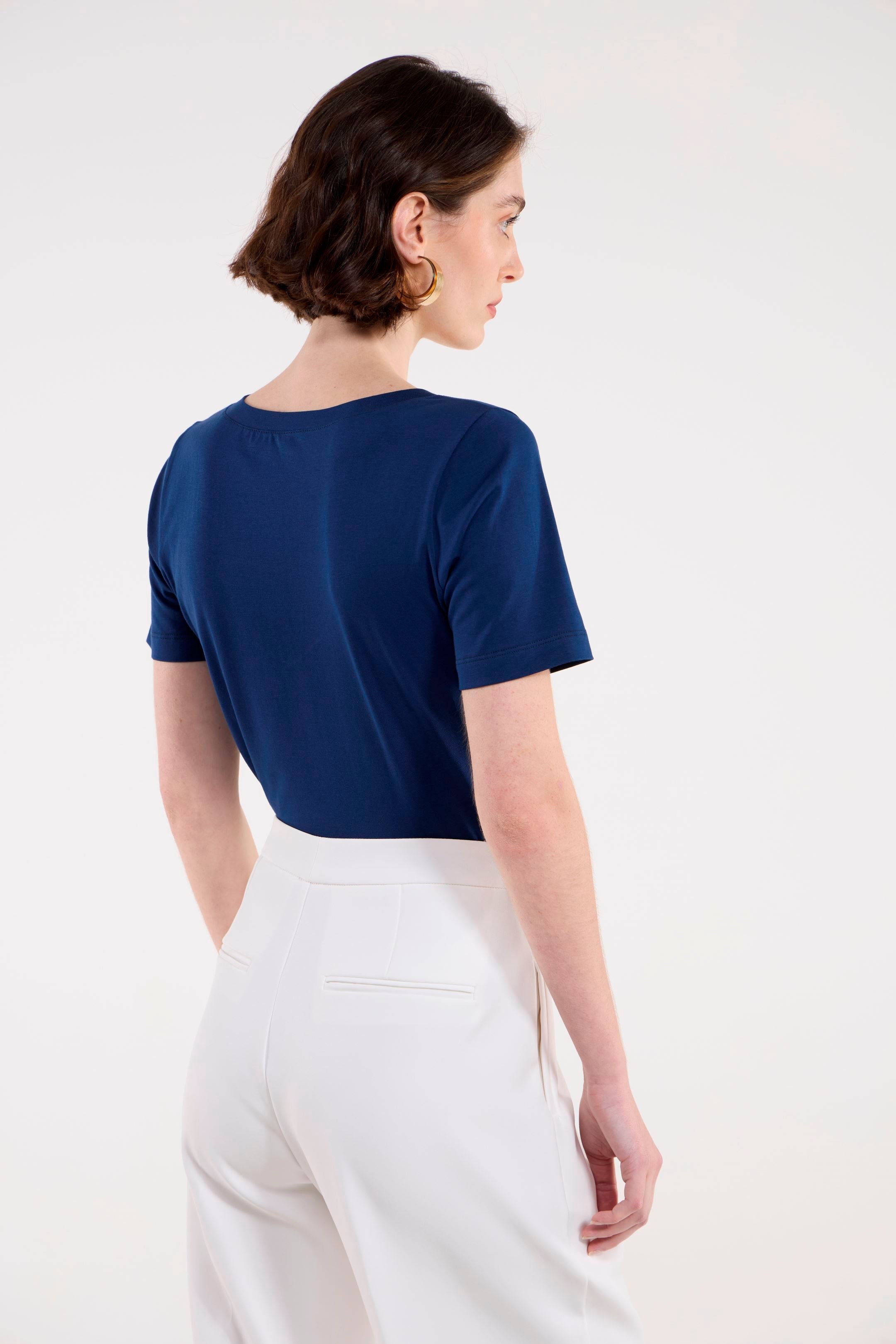 Camiseta Le Quo Gola V Marinho