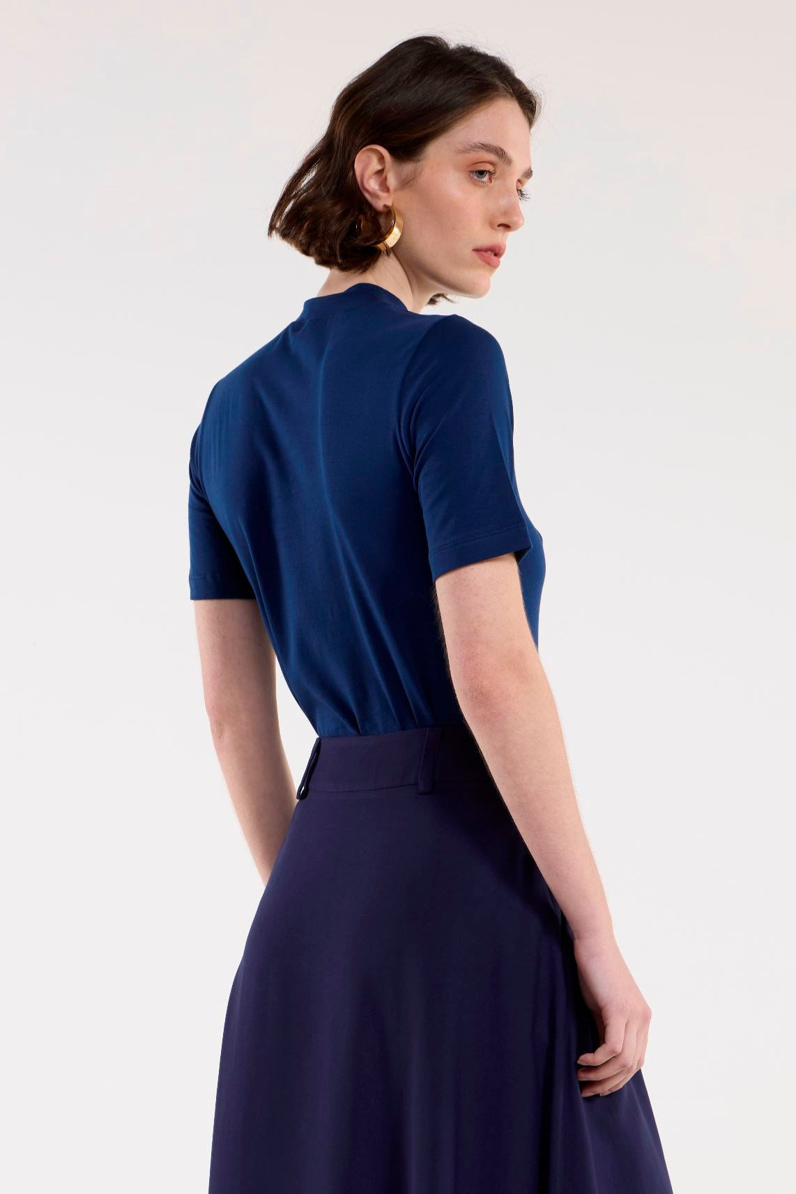 Camiseta Le Quo Gola Alta Marinho