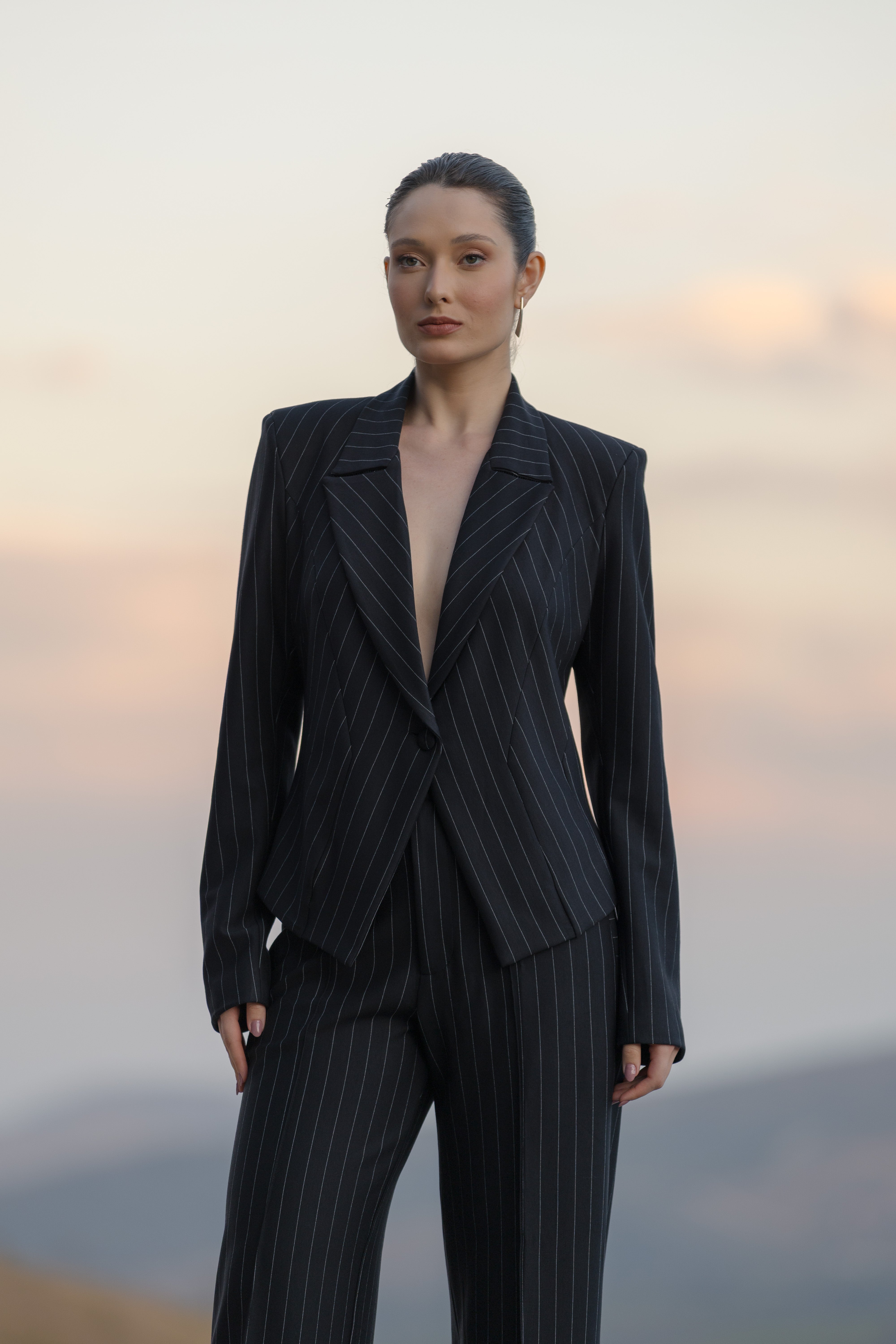 Blazer Antonia Risca Giz Preto