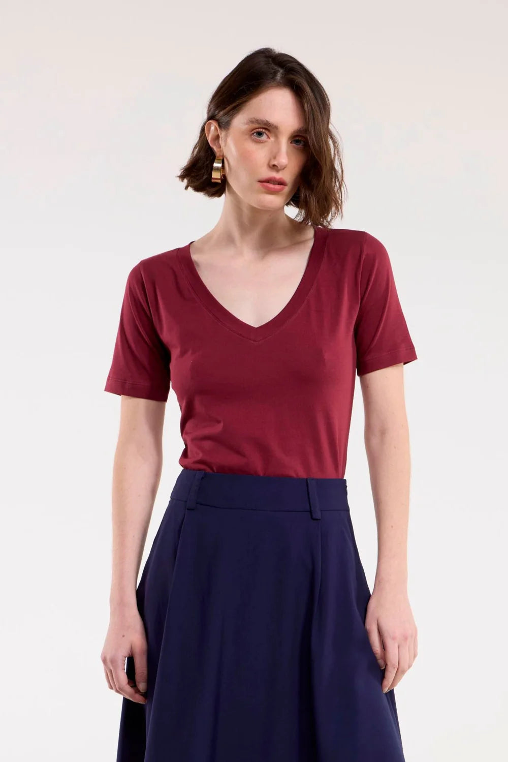 Kit com 3 camisetas - Gola V